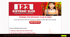 Desktop Screenshot of 123birthdayclub.com